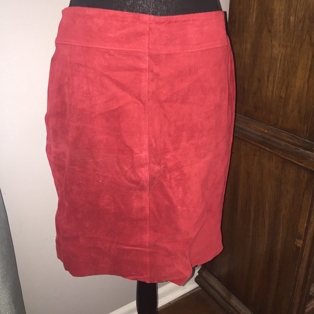 Express Red Suede Skirt 90's Vintage